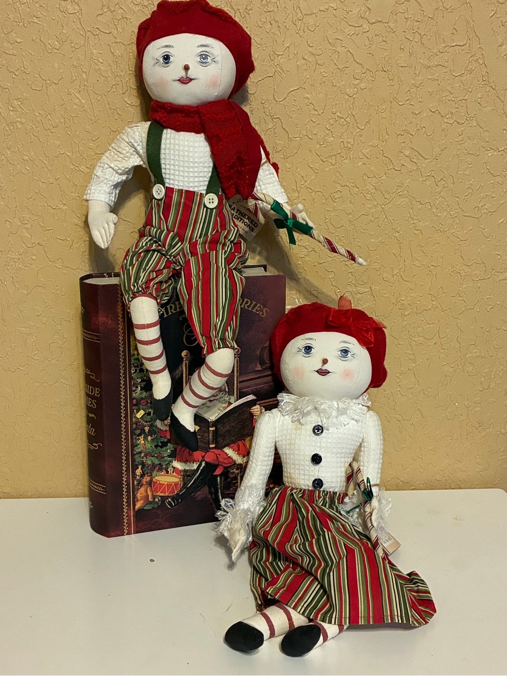 joe spencer gathered traditions dolls “Pierce” & “Paulina”- Preowned With Tags